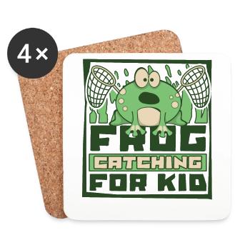 Frog Catching For Kid Laubfrosch Kröte Frosch - Untersetzer (4er-Set) - Weiß - Vorne