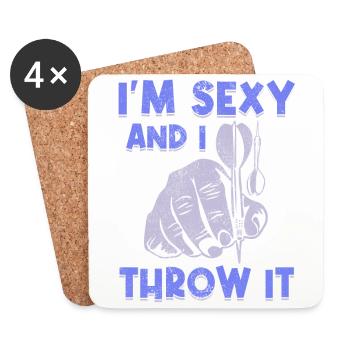 Club de sport de fléchettes, jeu de fléchettes, fléchettes sportives Arrow - Dessous de verre (lot de 4) - blanc - Devant