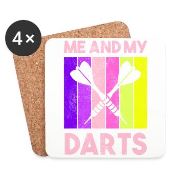 Club de sport de fléchettes, jeu de fléchettes, fléchettes sportives Arrow - Dessous de verre (lot de 4) - blanc - Devant