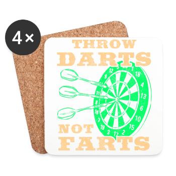 Club de sport de fléchettes, jeu de fléchettes, fléchettes sportives Arrow - Dessous de verre (lot de 4) - blanc - Devant