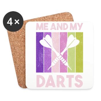 Club de sport de fléchettes, jeu de fléchettes, fléchettes sportives Arrow - Dessous de verre (lot de 4) - blanc - Devant