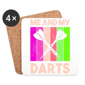 Club de sport de fléchettes, jeu de fléchettes, fléchettes sportives Arrow - Dessous de verre (lot de 4) - blanc - Devant