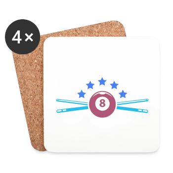 Billiard Pool Billiards Snooker Club Club Billiards - Coasters (set of 4) - white - Front