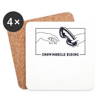 Michelangelo Création d’Adam Snowmobile Driver - Dessous de verre (lot de 4) - blanc - Devant