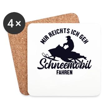 Mir reichts ich fahre Schneemobil Motorschlitten - Untersetzer (4er-Set) - Weiß - Vorne