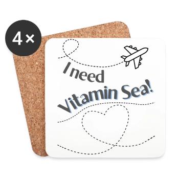 I need vitamin sea - Coasters (set of 4) - white - Front
