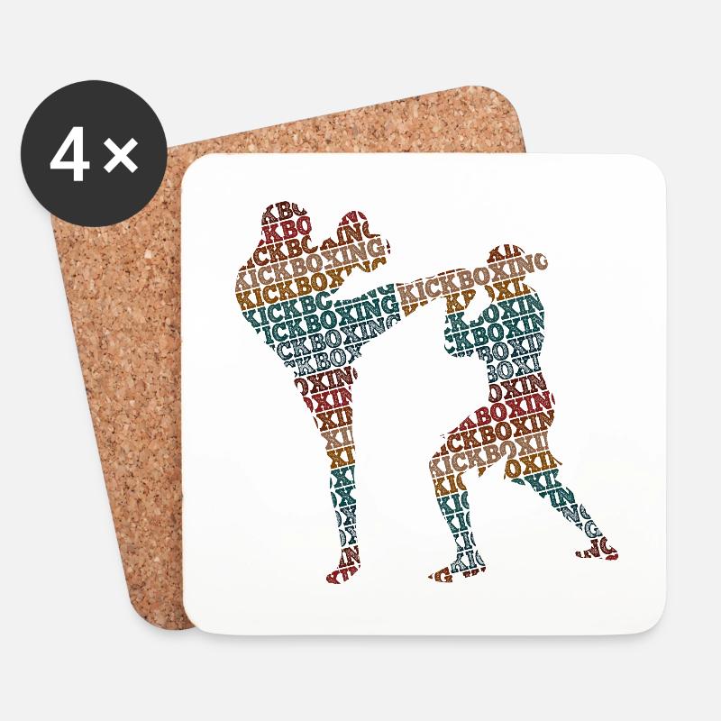 Kickboxing - Untersetzer (4er-Set) - Weiß
