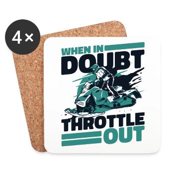 When In Doubt Throttle Out Snowmobile Fahrer - Untersetzer (4er-Set) - Weiß - Vorne