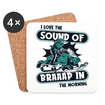 I Love The Sound Of Braap In The Morning Fahrer - Untersetzer (4er-Set) - Weiß - Vorne