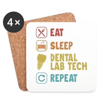 Eat Sleep Dental Lab Tech Repeat Zahnlabor - Coasters (set of 4) - white - Front