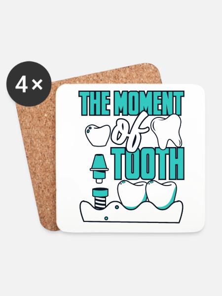 The Moment Of Tooth Zahnlabor Dentallabor - Glasbrikker (sæt med 4 stk.) - hvid