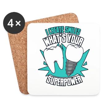 I Create Smiles What's Your Superpower - Coasters (set of 4) - white - Front