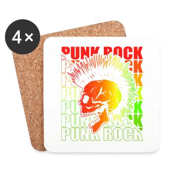 Punk Rock Pogo Anarchy Punks Punk Rocker Punk - Coasters (set of 4) - white - Front