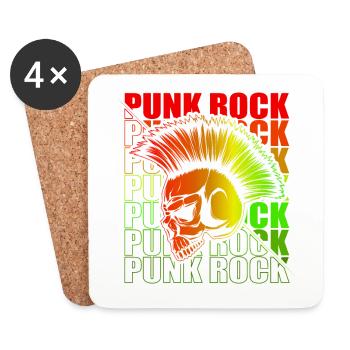 Punk Rock Pogo Anarchy Punks Punk Rocker Punk - Coasters (set of 4) - white - Front