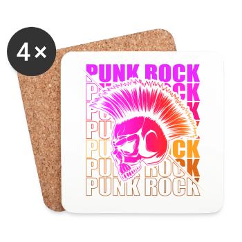 Punk Rock Pogo Anarchy Punks Punk Rocker Punk - Coasters (set of 4) - white - Front