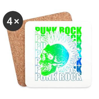 Punk Rock Pogo Anarchy Punks Punk Rocker Punk - Coasters (set of 4) - white - Front