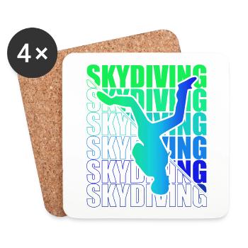 Skydive Freefly Fallschirmspringer Shirt Skydiving - Untersetzer (4er-Set) - Weiß - Vorne