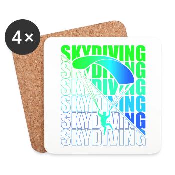 Skydive Freefly Fallschirmspringer Shirt Skydiving - Untersetzer (4er-Set) - Weiß - Vorne