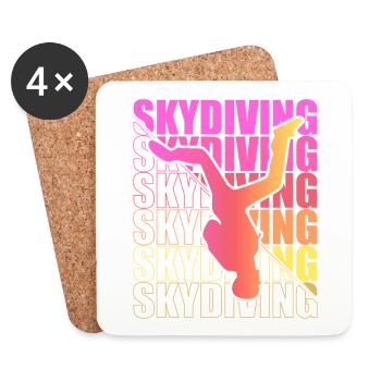 Skydive Freefly Fallschirmspringer Shirt Skydiving - Untersetzer (4er-Set) - Weiß - Vorne