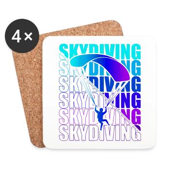 Skydive Freefly Fallschirmspringer Shirt Skydiving - Untersetzer (4er-Set) - Weiß - Vorne