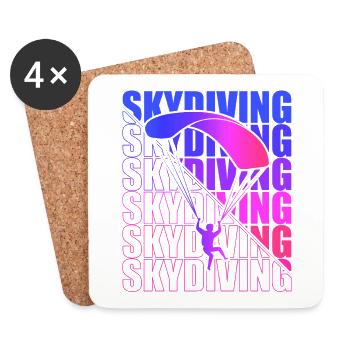 Skydive Freefly Fallschirmspringer Shirt Skydiving - Untersetzer (4er-Set) - Weiß - Vorne