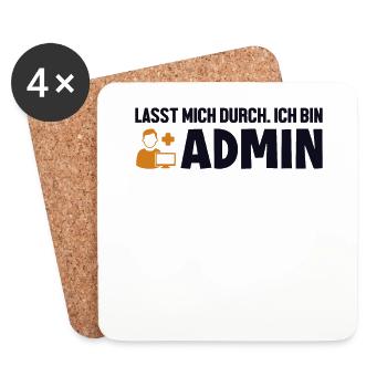 Lasst Mich Durch Ich Bin Admin Informatiker - Untersetzer (4er-Set) - Weiß - Vorne