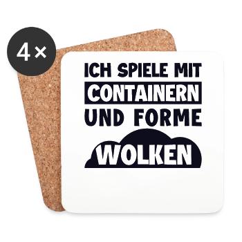 Ich Spiele Mit Containern Informatiker Admin - Untersetzer (4er-Set) - Weiß - Vorne