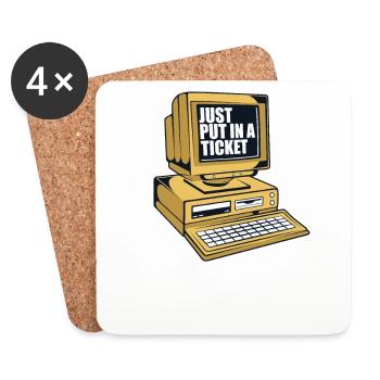 Just Put In A Ticket Admin IT-Betrieb - Untersetzer (4er-Set) - Weiß - Vorne