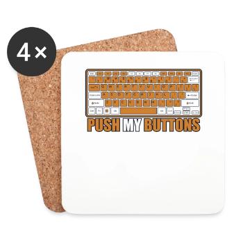 Push My Buttons Admin IT-Betrieb Informatiker - Untersetzer (4er-Set) - Weiß - Vorne