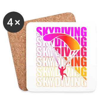 Skydive Freefly Fallschirmspringer Shirt Skydiving - Untersetzer (4er-Set) - Weiß - Vorne