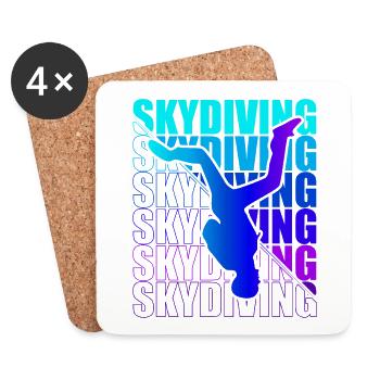 Skydive Freefly Fallschirmspringer Shirt Skydiving - Untersetzer (4er-Set) - Weiß - Vorne