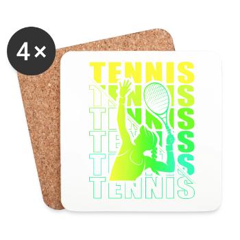 Tennis Bekleidung für Tennisspielerin Damen Girls - Untersetzer (4er-Set) - Weiß - Vorne