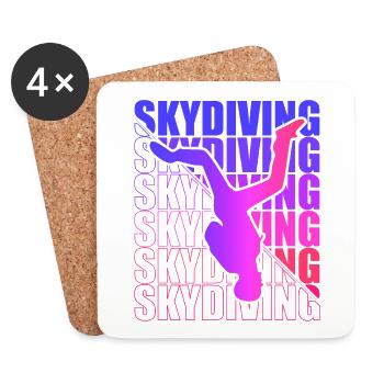 Skydive Freefly Fallschirmspringer Shirt Skydiving - Untersetzer (4er-Set) - Weiß - Vorne