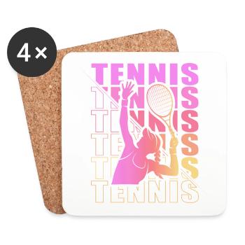 Vêtements de tennis pour joueuses de tennis filles - Dessous de verre (lot de 4) - blanc - Devant