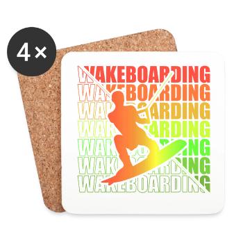 Wakeboard Wakeboarder Wakeboarding Freestyle DNA - Untersetzer (4er-Set) - Weiß - Vorne