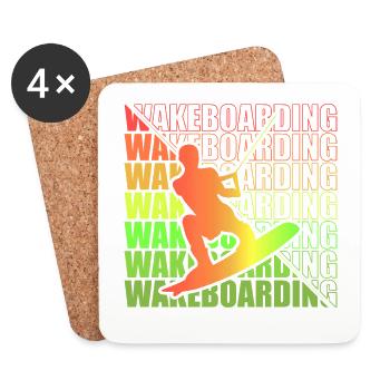 Wakeboard Wakeboarder Wakeboarding Freestyle DNA - Untersetzer (4er-Set) - Weiß - Vorne