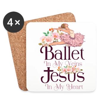 Ballet Danseuse Danse Ballerine - Dessous de verre (lot de 4) - blanc - Devant