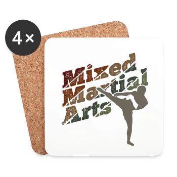 Mixed Martial Arts MMA - Untersetzer (4er-Set) - Weiß - Vorne