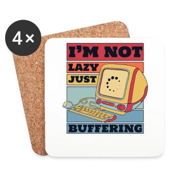 No Lazy Just Buffering Admin IT-Betrieb - Untersetzer (4er-Set) - Weiß - Vorne