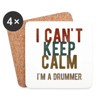 Schlagzeug Spieler Drummer - Untersetzer (4er-Set) - Weiß - Vorne