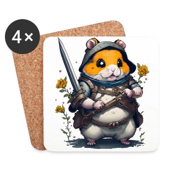 Ninja Hamster-Held des Gartens - Untersetzer (4er-Set) - Weiß - Vorne