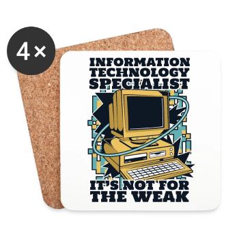 Ce n’est pas pour l’administrateur informaticien faible - Dessous de verre (lot de 4) - blanc - Devant