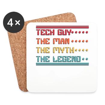 Tech Guy Man Myth Legend IT-Betrieb Admin - Untersetzer (4er-Set) - Weiß - Vorne