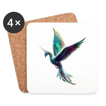 Unicorn Bird - Coasters (set of 4) - white - Front