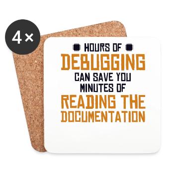 Heures de débogage Ingénieur Logiciel Développeur - Dessous de verre (lot de 4) - blanc - Devant