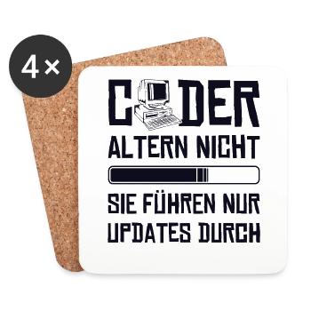 Coder Altern Nicht Developer Softwareingenieur - Untersetzer (4er-Set) - Weiß - Vorne