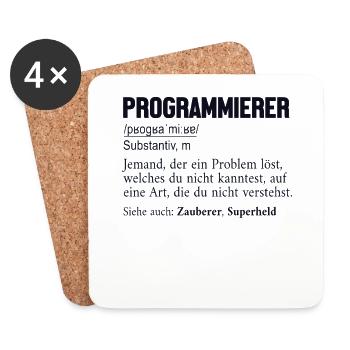 Programmierer Definition Developer Coder - Untersetzer (4er-Set) - Weiß - Vorne