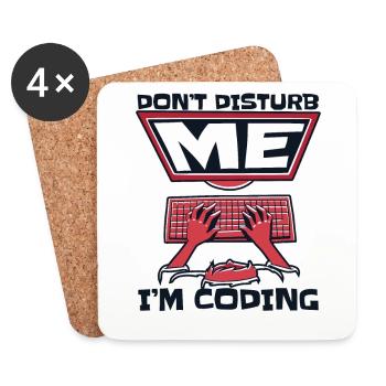 Ne me dérangez pas, je code un codeur développeur - Dessous de verre (lot de 4) - blanc - Devant