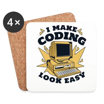 I Make Coding Look Easy Developer Coder - Coasters (set of 4) - white - Front