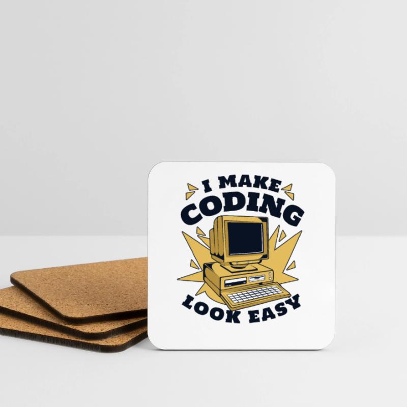I Make Coding Look Easy Developer Coder Coasters (set of 4)